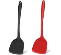 Silicone Wok Spatula, Non-Stick, Heat, Stain and Odor Resistant, Easy to Clean and Dishwasher Safe, Seamless Kitchen Utensil for Cooking, Baking, Stir-Fry Pack 0F 2