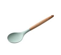 Silicone Wooden Handle Cooking Scooping Spoon Baking Utensils 32CM Sturdy, for Various Cooking Needs (A)