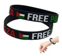 Silicone Wristband 2pcs/set Save Gaza Free Palestine Flag Rubber Silicone Bracelet Unisex Wristband Support Palestine Bracelets