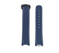 Silicone wristband Compatible With Omega Seamaster 300 AT150 Gold Needle Captain World Time Superstar Space Watch Band watch strap(Blue black)