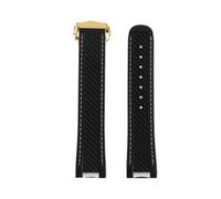 Silicone wristband Compatible With Omega Seamaster 300 AT150 Gold Needle Captain World Time Superstar Space Watch Band watch strap(Black gold)