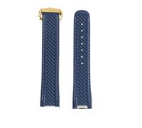 Silicone wristband Compatible With Omega Seamaster 300 AT150 Gold Needle Captain World Time Superstar Space Watch Band watch strap(Blue gold)