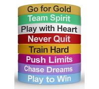Silicone Wristbands - 8 Pack Fun and Motivational Wristbands for Men & Women - Silicone Rubber Bracelets with Inspirational Quotes