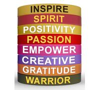Silicone Wristbands - Motivational Wristbands for Men & Women- Silicone Rubber Bracelets with Inspirational Quotes
