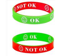 Silicone Wristbands Set of 2, Rubber Bands Perimeter 19 cm, Anger Management Toys, Emotions Resources for Children Favours School Supplies, Mental Health Bracelet, Rubber Bands for Kids Boys Girls ect