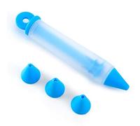 Silicone Writing Icing Pen, Cake & Cookie Decorating Tools - DIY Baking Icing Pens with Piping Nozzle & Squeeze Cream Gun for Desserts (Blue)