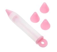 Silicone Writing Icing Pen, Cake & Cookie Decorating Tools - DIY Baking Icing Pens with Piping Nozzle & Squeeze Cream Gun for Desserts (Pink)