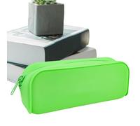 Silicone Zipper Pencil Bag, Silicone Makeup Bag | Pen Holder Cosmetic Case, Tasta Stationery Organizer with Zipper for Cosmetics, Tools, Erasers, Stationery, green, Please refer to the description
