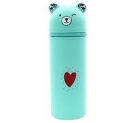 Silicone Zipper Pencil Case - Cartoon Bear Pencil Case for Teens | Portable Desk Organizer Pencil Case Pencil Case Useful Escole, Little Green Bear, Consulte la descripción, See description