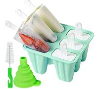 SiliconeIce Ice，Popsicle Molds 6 Pieces Silicone Ice Pop Molds BPA Free Popsicle Mold Reusable Easy Release Ice Pop Make (Green)
