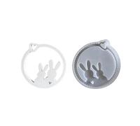 Silicones Mold Creating Hollowed Easters Wreath Bunnies Wall Pendants Charm for Resins and Concrete Art Projects Flexible Silicone