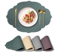 Siliconety Silicone Placemat Dining Table Mats Set of 4 Heat-Resistant Silicone Mat for Kitchen Worktop Protector Dining Table Restaurant Outdoor 30 * 43cm (comb)
