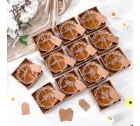 SiliFine 12 Pcs Cielito Lindo Party Favor Small Ceramic Bowl,Floar,Brown