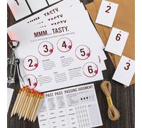 SiliFine 151 Pcs Wine Tasting Party Supplies 30 Set Disposable Paper Bags Place mats Score Rating Sheet Numbered Bottle Bags with Drawstring Blind Tasting Kit for Wine Game Kit Events