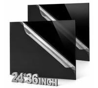 SiliFine 2 Pack 24 x 36 Black Cast Acrylic Sheet 1/16 Inch Thick Plastic Board Polycarbonate Sheet for DIY Craft Project, Craft, Sign, Picture Frame Backing, Model Building, Laser Cutting