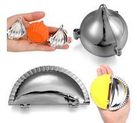 SiliFine 2 Pcs Modak Mould Maker Mold Gujiya Maker Metal Fold Mould Indian Return Gifts for Pooja, Ganpati, Diwali, Dasra(1.97inch, 3.94inch, Modak &gujiya)