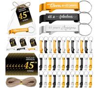 SiliFine 50 Sets 45th Birthday Party Favors for Guests Include Birthday Beer Opener Keychain Cheers to 45 Bottle Opener Keychain with Thank You Cards and Gift Bag for Party Wedding Gifts