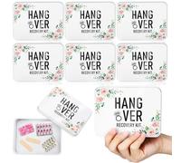 SiliFine 6 Pcs Floral Metal Hangover Recovery Kit Boxes Flower Self Care Hangover Resealable Bags Bachelorette Favors Recovery Kit Bridal Party Favors Gift Wedding Birthday, 5 x 3.5 x 1.5 Inch