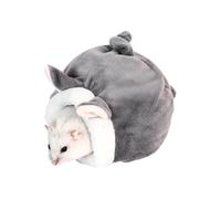 Siliget 1 Pack Hamster Bed, Mini Soft and Warm Hamster House, Small Pet Bedding Cute Winter Sleeping Nest for Hamsters, Hedgehogs, Guinea Pigs - Grey