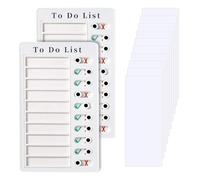 Siliget 2 Pcs Chore Chart Memo Boards, Portable to Do List Checklist Board with 10 Papers, Daily Schedule Chore Chart for Kids, Detachable Routine Chart to Do List Board for Planner Schedule Remind