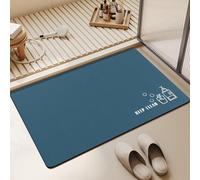 Siliget Bath Mat 60 * 40cm Quick Dry Non Slip Floor Mat Absorbent Magic Mat Kitchen Washable Carpet Toilet Anti Mould (Blue, 60 * 40)
