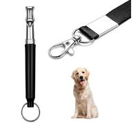 Siliget Dog Training Whistle, Dog Whistles for Recall, Ultrasonic Stop Barking Silent with Lanyard, Adjustable Dog Training Whistle for Most Breeds - Black