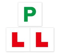 Siliget Magnetic 2 L Plates & 1 P Plate for Car, Magnetic Car Plates for New Drivers, Learner & Passed, 17.8 * 17.8cm Whole-Magnetic Plate - Non Scratch Vehicle Paint (3 pack)