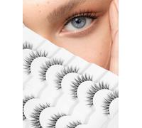 Siligli Natural Cat Eye False Eyelashes 12mm Wispy 7 Pair Pack C Curl Soft Mink Short Lash Strips That Look Like Extensions