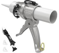 SILIGUN™ PRO Compact 24:1 Caulking Gun - No Drip Caulk Gun - Patent Design - Lightweight Aluminum Frame - Works with All 10 oz Tubes (SILIGUN PRO Scraper Kit)