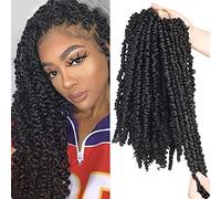 Silike Passion Twist Crochet Braid 14" Pre Twisted Synthetic Hair Extension 1B