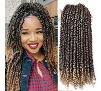 Silike Passion Twist Crochet Hair 18inch 6packs Pre-Twisted Synthetic Long Curls 12 Roots Braiding Hair Extensions For Women (18 inch, T27)
