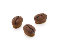silikomart 30 Professional Accessories Coffee Silicone Mould for Kitchen and Pastry with ABS Cutter, 15 Cavities 30 ml, Coffee Bean Shape