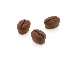 silikomart 30 Professional Accessories Coffee Silicone Mould for Kitchen and Pastry with ABS Cutter, 15 Cavities 30 ml, Coffee Bean Shape