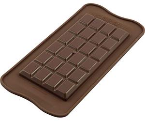 Silikomart Chocolate Bar Chocolate Mould, Silicone, Brown, Rectangular Prism, 4.5 x 3 x 0.35 inches