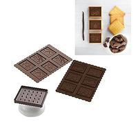 Silikomart - CKC04 COOKIE GNAM GNAM SLIM - Kit for Preparing Biscuits Topped with Chocolate, Brown And White