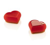 silikomart HEARTIX Heart Silicone Moulds 85 - 6 Cavities 78 x 70 H 30 mm Volume 85 ml - Professional Accessories for Kitchen and Pastry - Baking Moulds for Single Portion Desserts Valentine's Day
