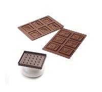 Silikomart Kit for Preparing Biscuits Topped with Chocolate, Brown and White