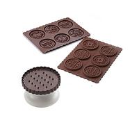 Silikomart Kit for Preparing Biscuits Topped with Chocolate, Brown and White