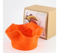 Silikomart | Lily 02 Multi-Purpose Silicone Basket, Orange Color, Dimensions Ø250 h100 mm, Made in Italy