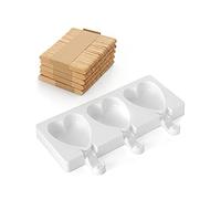 Silikomart Mini Ice-Cream Silicone Bar Mould Set, Heart, White