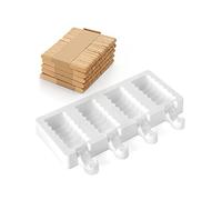 Silikomart Mini Ice-Cream Silicone Bar Mould Set, Tango, White
