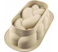 Silikomart | Modern Cake Silicone Mold TRECCIA, Non-Stick, Pack of 3 Molds with Safe Ring, 288 x 156 mm, h 83 mm, Volume 2.1 L, Made in Italy