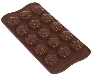 Silikomart - SCG13 ROSE - Silicone Chocolate Mould Rose, Brown