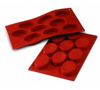 silikomart | SF0018 Silicone Mould for Oval Monoportions, Non-Stick, 9 Ovals, Pack of 1 Cake Mould, 70 x 50 mm, h 20 mm, Made in Italy, Terracotta