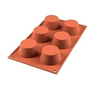 silikomart | SF0023 Silicone Mould for MUFFIN Monoportions, non-stick, 6 cavities, Pack of 1 Cake Mould, Ø 69 h 35 mm, Made in Italy, Terracotta