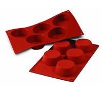 Silikomart | SF0024 Silicone Mould for Muffin Monoportions, Non-Stick, 5 Cavities, Pack of 1 Cake Mould, Ø 81 h 32 mm, Made in Italy