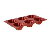 Silikomart | SF034 Silicone Mould for BRIOCHETTE Monoportions, non-stick, 6 Monoportions, Pack of 1 Cake Mould, Ø 79 h 37 mm, Made in Italy