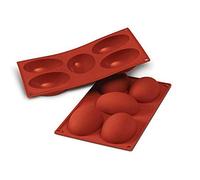 Silikomart | SF041 Silicone mould for Monoportions HALF EGG, non-stick, 5 cavities, Pack of 1 Cake mould, 102 x 73 mm, h 36 mm, Made in Italy
