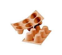 Silikomart | SF052 Silicone Mould for Muffin Monoportions, Non-Stick, 6 Cavities, Pack of 1 Cake Mould, Ø 75 h 60 mm, Made in Italy
