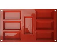 Silikomart | SF054 Silicone Mould for Monoportions, Non-Stick, 7 Cavities, Pack of 1 Cake Mould, 95 x 45 mm, h 12 mm, Made in Italy